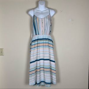 Stripped summer dress with button down front